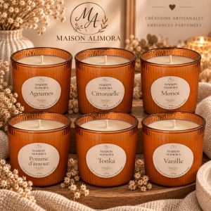 Maison alimora - lot bougie pot ambrée de 270g